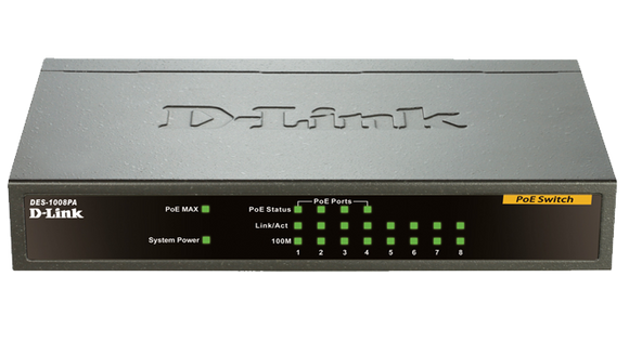 D-Link DES-1008PA 8-Port 10/100Mbps PoE Switch